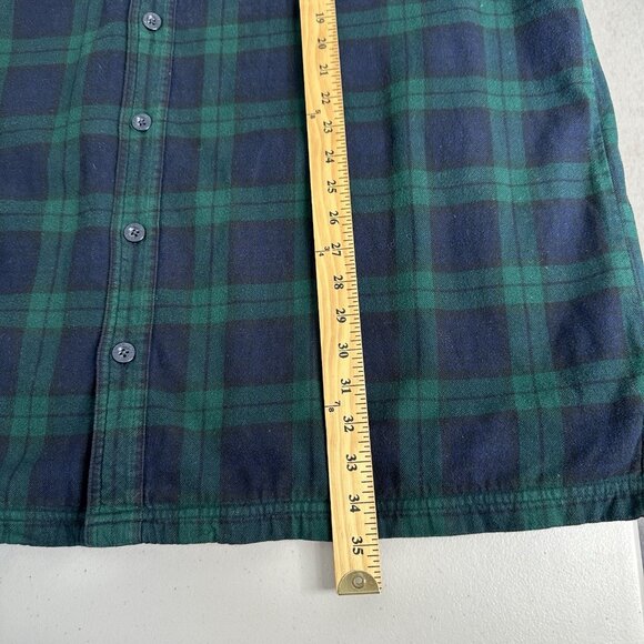 LL Bean Fleece Lined Flannel Shirt Mens 2XL Tall Blackwatch Plaid - Picture 8 of 8